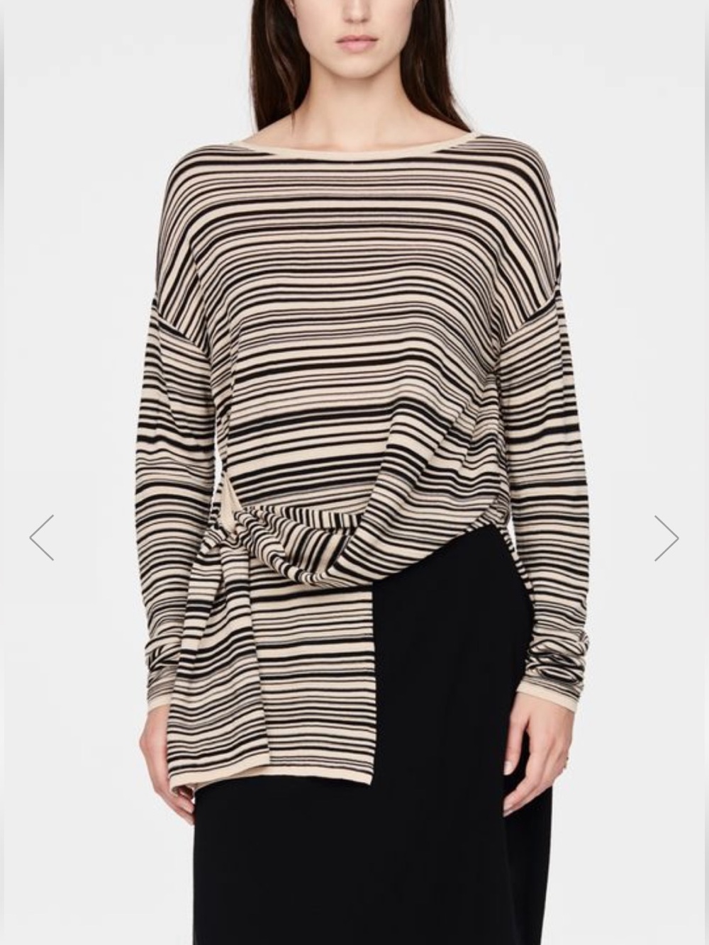 Sarah Pacini • ASYMMETRIC SWEATER - STRIPES • One Size